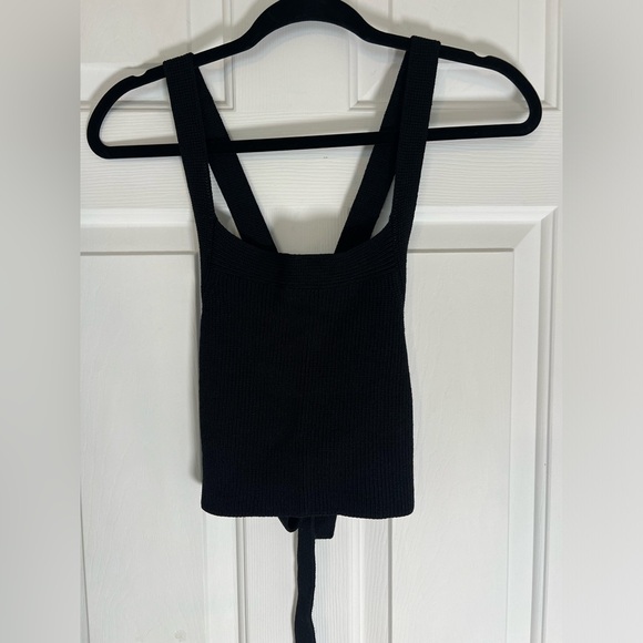 Aritzia Wilfred Cayenne Knit Crop Top Size S Black - Picture 3 of 8